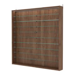 Витрина настенная с регулировочными полками №4-7ГУ-РЕГ с подсветкой, Орех