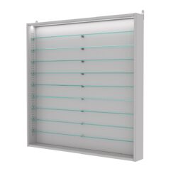 Витрина настенная с регулировочными полками №4-7ГУ-РЕГ с подсветкой, Серый