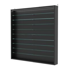 Витрина настенная с регулировочными полками №4-7ГУ-РЕГ с подсветкой, Черный