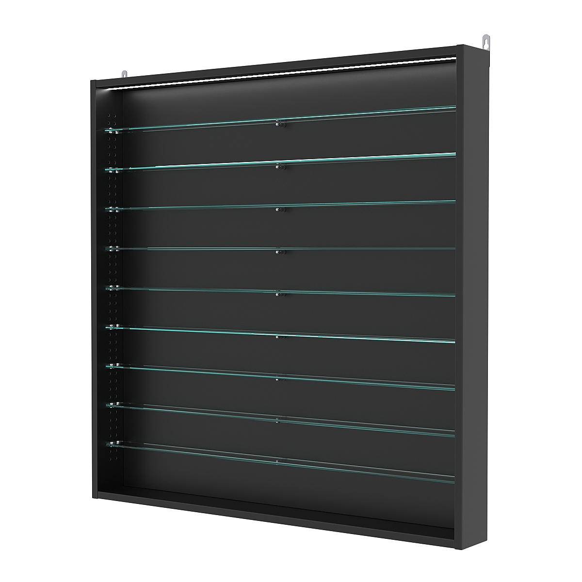 Витрина настенная с регулировочными полками №4-7ГУ-РЕГ с подсветкой, Черный