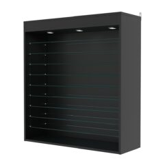 Витрина настенная с регулировочными полками №4-7ГГ-РЕГ с подсветкой, Черный