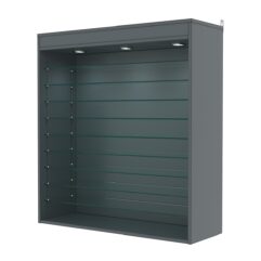 Витрина настенная с регулировочными полками №4-7ГГ-РЕГ с подсветкой, Темно-Серый