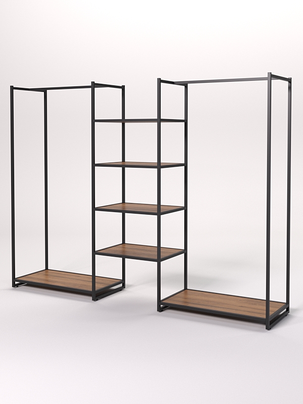 Стеллаж Стронг №33 в стиле ЛОФТ, Орех