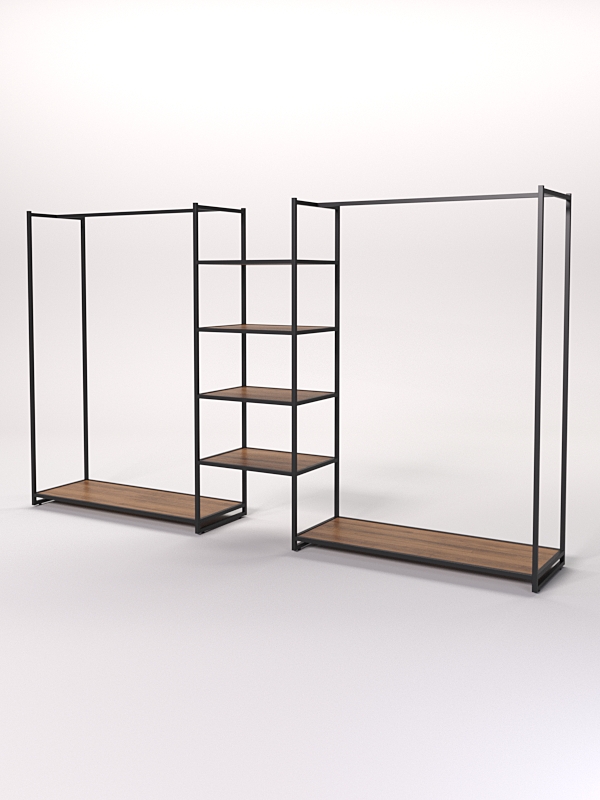 Стеллаж Стронг №34 в стиле ЛОФТ, Орех