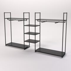 Стеллаж Стронг №36 в стиле ЛОФТ, Черный