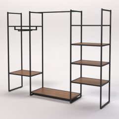 Стеллаж Стронг №37 в стиле ЛОФТ, Орех