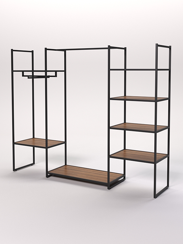 Стеллаж Стронг №37 в стиле ЛОФТ, Орех