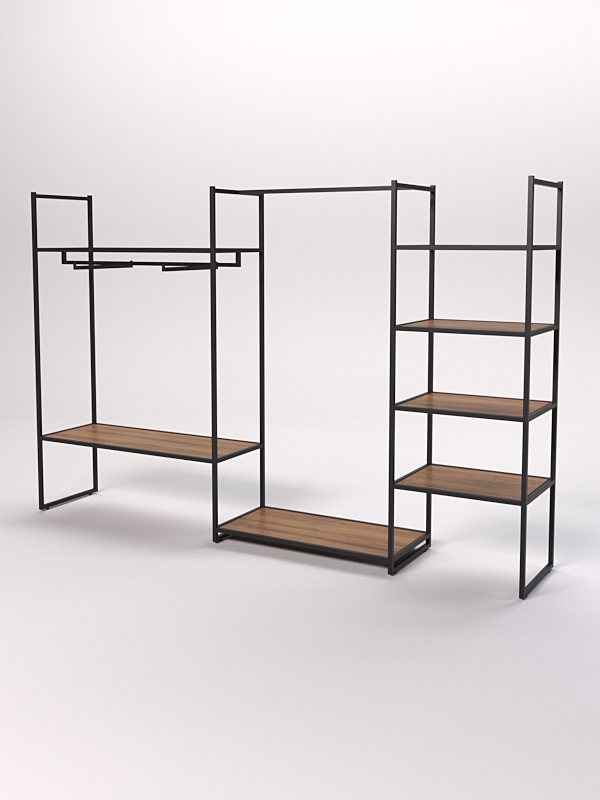 Стеллаж Стронг №38 в стиле ЛОФТ, Орех