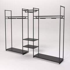 Стеллаж Стронг №42 в стиле ЛОФТ, Черный