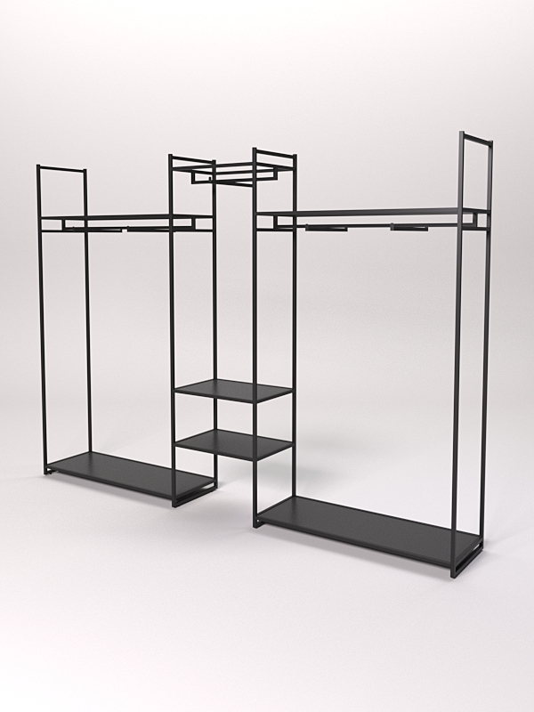 Стеллаж Стронг №42 в стиле ЛОФТ, Черный