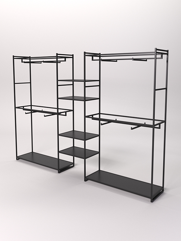 Стеллаж Стронг №46 в стиле ЛОФТ, Черный