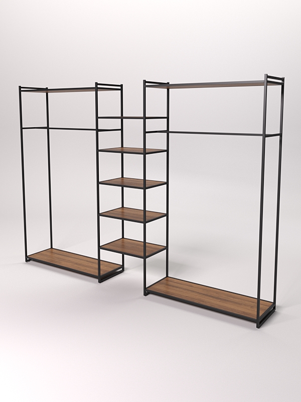 Стеллаж Стронг №47 в стиле ЛОФТ, Орех