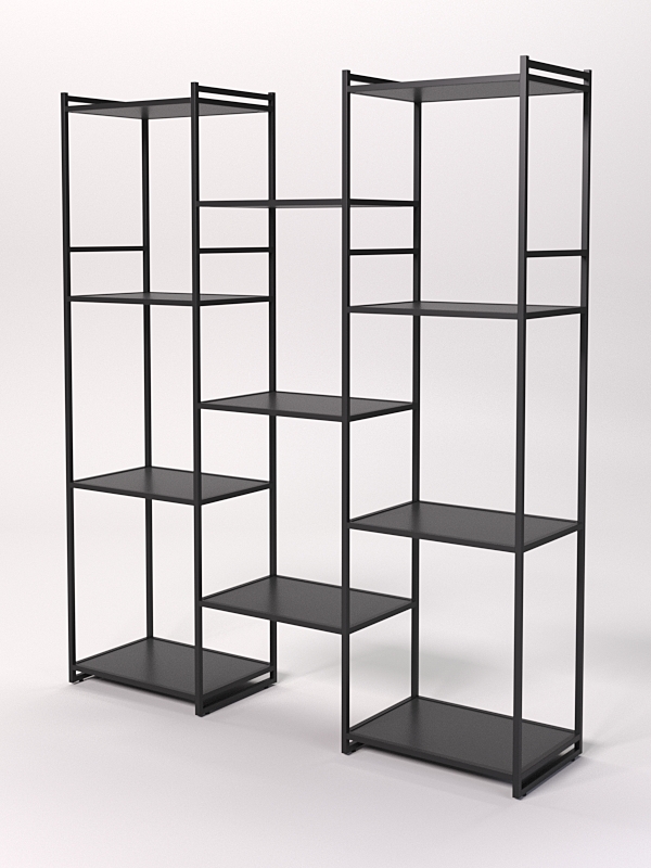 Стеллаж Стронг №49 в стиле ЛОФТ, Черный