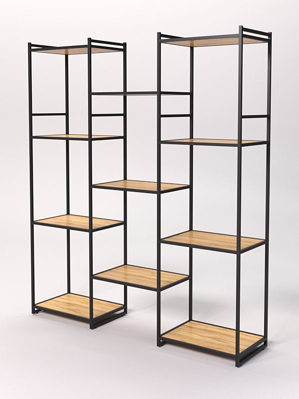 Стеллаж Стронг №49 в стиле ЛОФТ, Дуб Золотистый