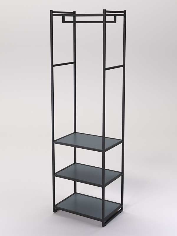 Стеллаж Стронг №123 в стиле ЛОФТ, Темно-Серый