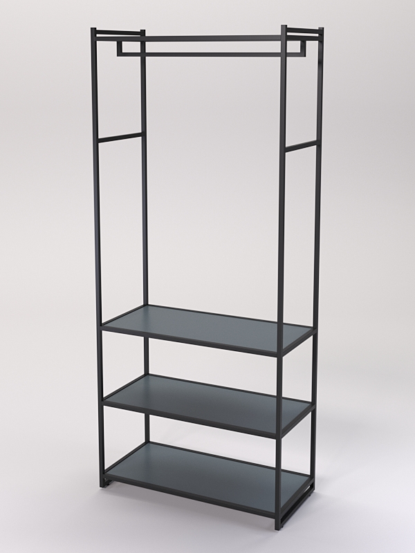 Стеллаж Стронг №145 в стиле ЛОФТ, Темно-Серый