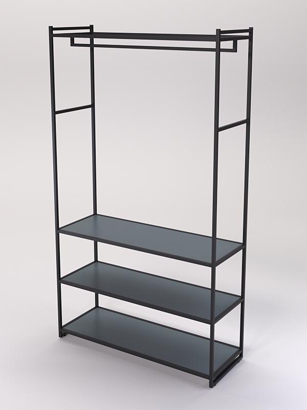 Стеллаж Стронг №172 в стиле ЛОФТ, Темно-Серый