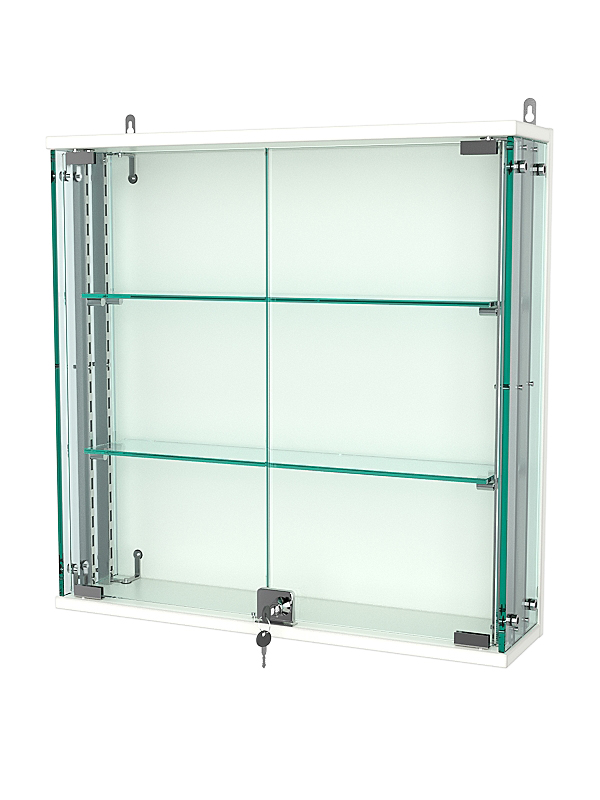 Витрина с регулировочными полками АТРИУМ настенная №1-1-РЕГ, Белый