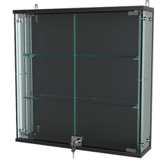 Витрина с регулировочными полками АТРИУМ настенная №1-1-РЕГ, Черный