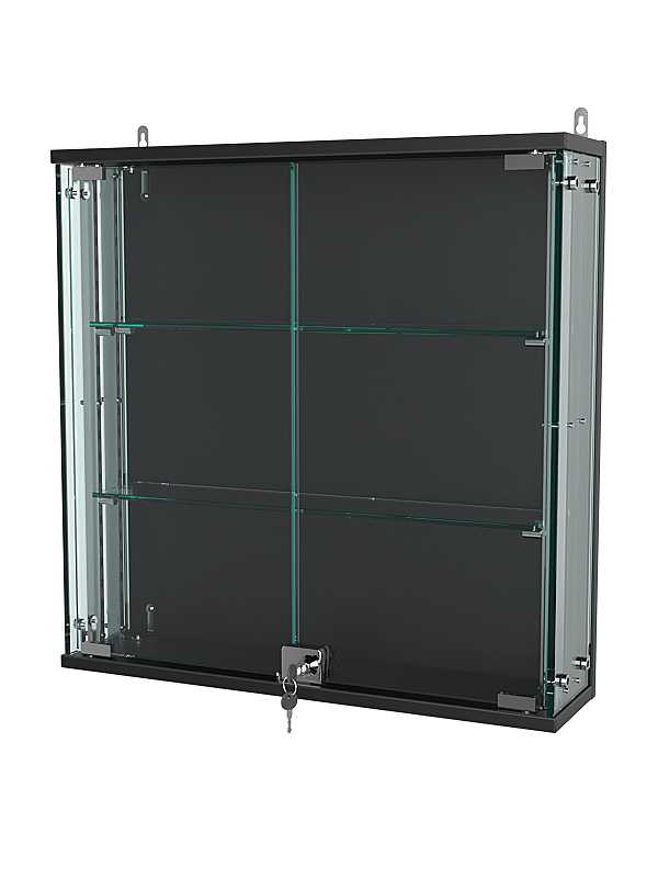 Витрина с регулировочными полками АТРИУМ настенная №1-1-РЕГ, Черный