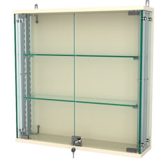 Витрина с регулировочными полками АТРИУМ настенная №1-1-РЕГ, Крем Вайс