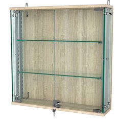 Витрина с регулировочными полками АТРИУМ настенная №1-1-РЕГ, Дуб Сонома