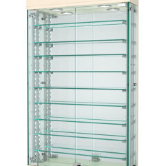 Витрина с регулировочными полками АТРИУМ настенная №2А-6-РЕГ, Крем Вайс