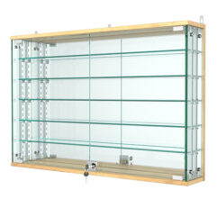 Витрина с регулировочными полками АТРИУМ настенная №3-6-РЕГ, Дуб Золотистый