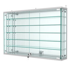 Витрина с регулировочными полками АТРИУМ настенная №3-6-РЕГ, Серый