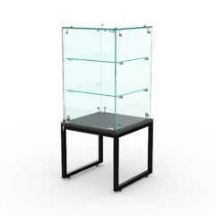 Торговый стеклянный прилавок ЛОФТ СТИЛЬ №111-121 (с дверкой), Черный