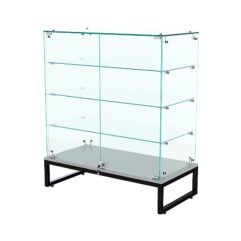 Торговый стеклянный прилавок ЛОФТ СТИЛЬ №123 (с дверками), Серый