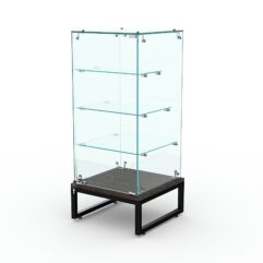 Торговый стеклянный прилавок ЛОФТ СТИЛЬ №112 (с дверкой), Дуб Венге