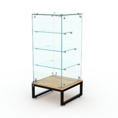 Торговый стеклянный прилавок ЛОФТ СТИЛЬ №112 (с дверкой), Дуб Золотистый