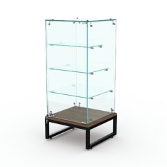 Торговый стеклянный прилавок ЛОФТ СТИЛЬ №112 (с дверкой), Орех