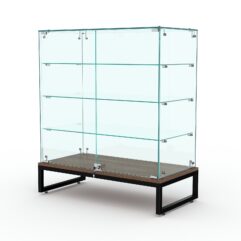 Торговый стеклянный прилавок ЛОФТ СТИЛЬ №128 (с дверками), Орех