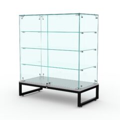 Торговый стеклянный прилавок ЛОФТ СТИЛЬ №128 (с дверками), Серый