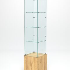 Витрина стеклянная ИСТРА №2 (с дверкой, задняя стенка - стекло), Дуб Золотистый