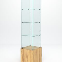 Витрина стеклянная ИСТРА №6 (с дверкой, задняя стенка - стекло), Дуб Золотистый