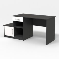 Компьютерный стол письменный №6, Черный и Белый