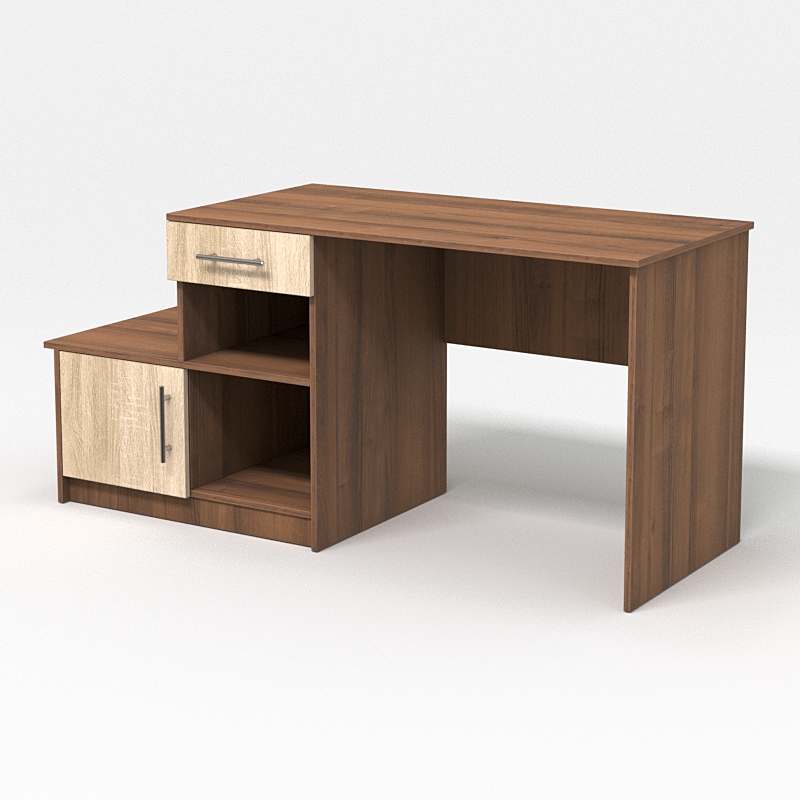 Компьютерный стол письменный №6, Орех + Дуб Сонома