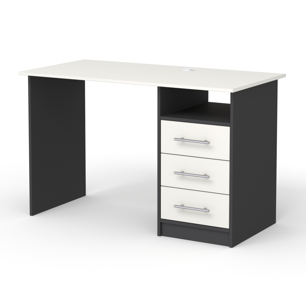 Компьютерный стол письменный №7, Черный и Белый