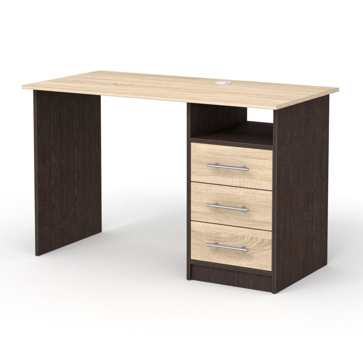 Компьютерный стол письменный №7, Дуб Венге и Дуб Сонома