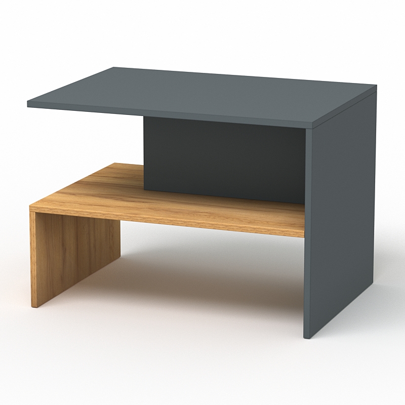 Журнальный столик №10, Темно-серый и Дуб Золотистый