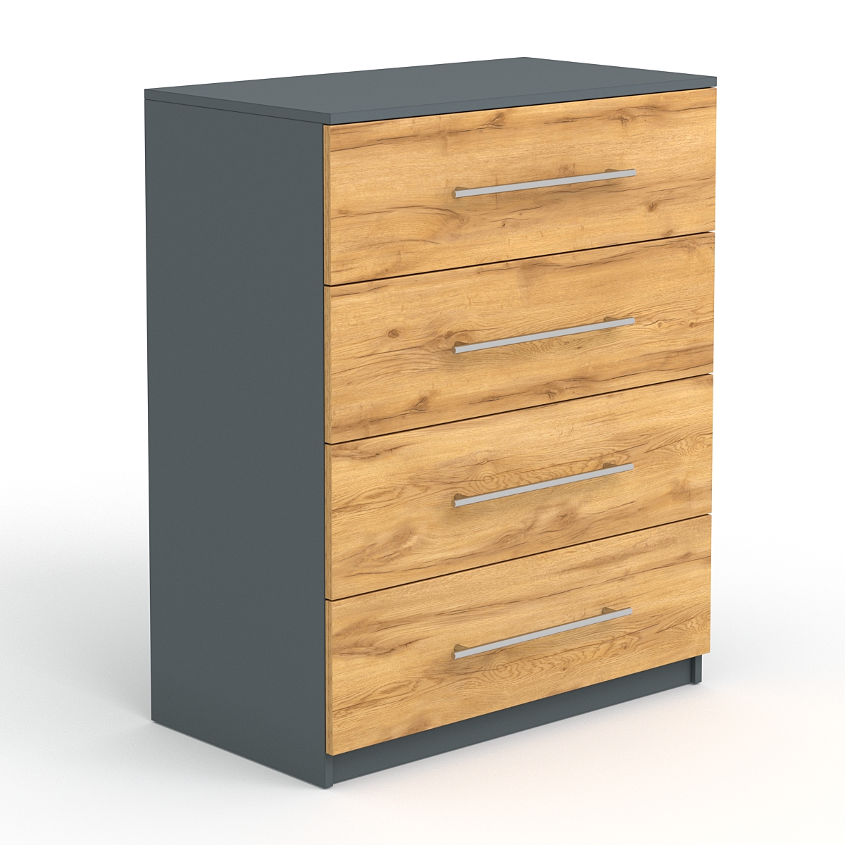 Комод Оззи №2, Темно-серый и Дуб Золотистый