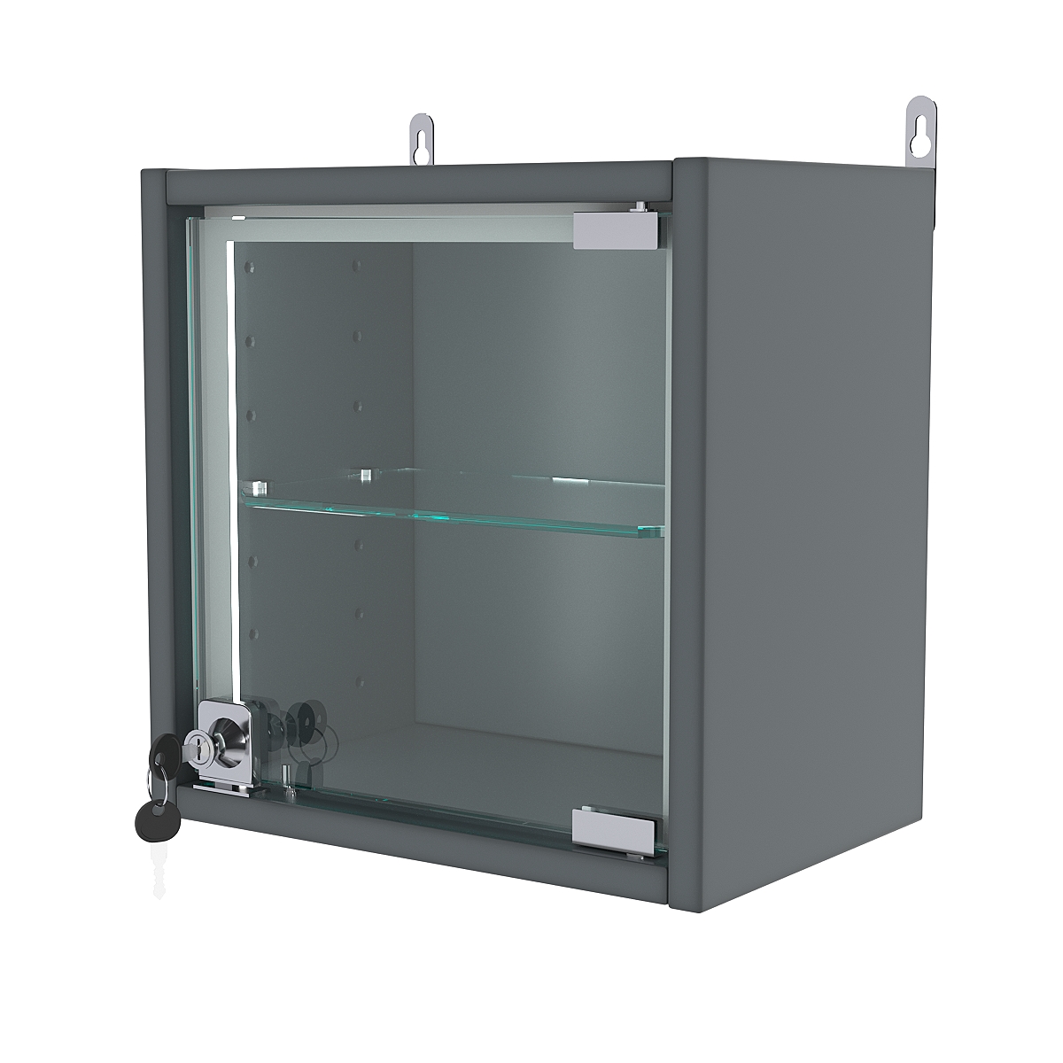 Витрина настенная с регулировочными полками МИНИ 30*30*20-РЕГ-П, Темно-Серый