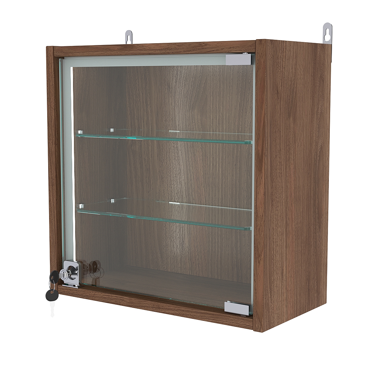 Витрина настенная с регулировочными полками МИНИ 40*40*20-РЕГ-П, Орех