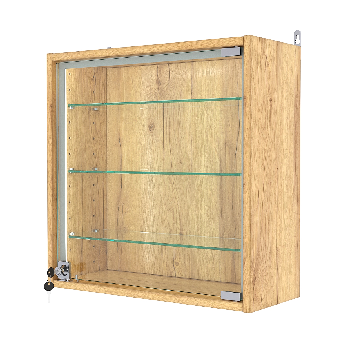 Витрина настенная с регулировочными полками МИНИ 50*50*20-РЕГ-П, Дуб Золотистый