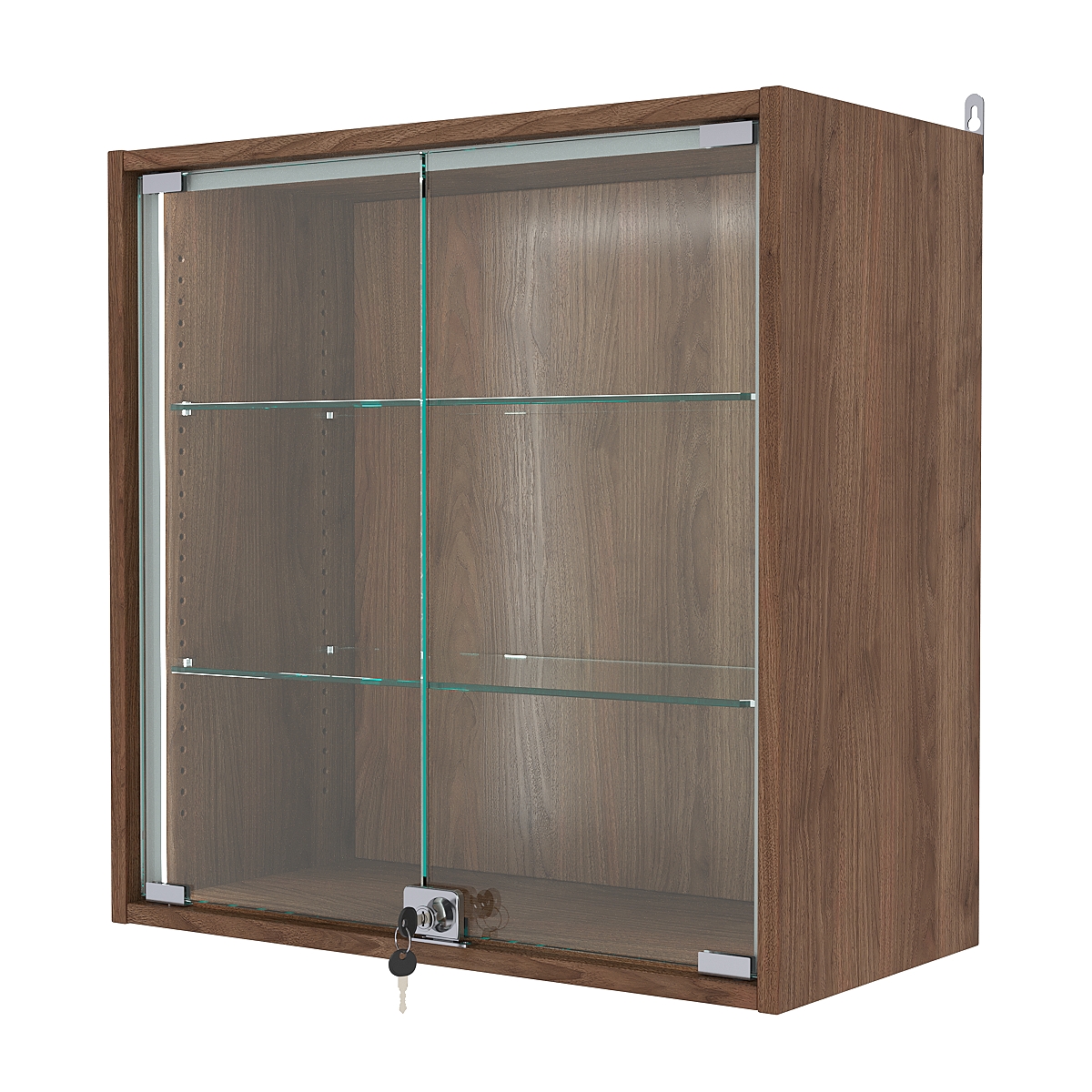 Витрина настенная с регулировочными полками №1-1АГ-РЕГ-П, Орех