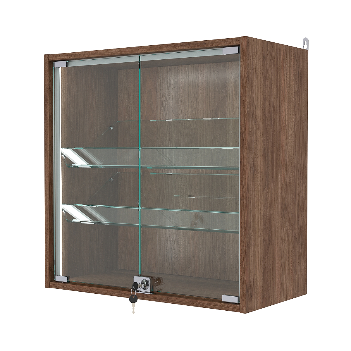 Витрина настенная №1-1АКГ-П, Орех