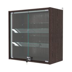 Витрина настенная с регулировочными полками №1-1АКГ-РЕГ-П, Дуб Венге
